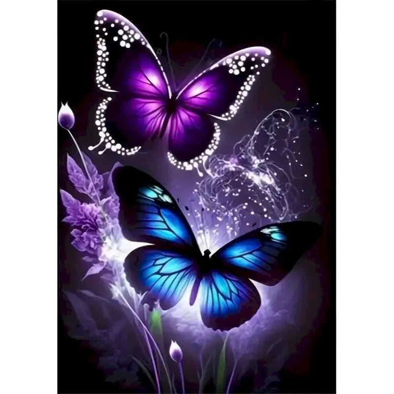 PhotoCustom Animal Diamond Painting Kits Butterfly Full Square Round DIY Diamond Mosaic Fantasy Home Decoration