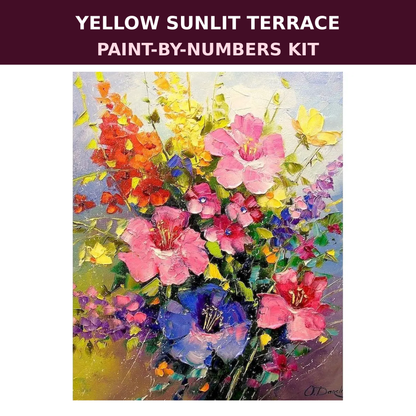 Yellow Sunlit Terrace Paint-by-Numbers Kit