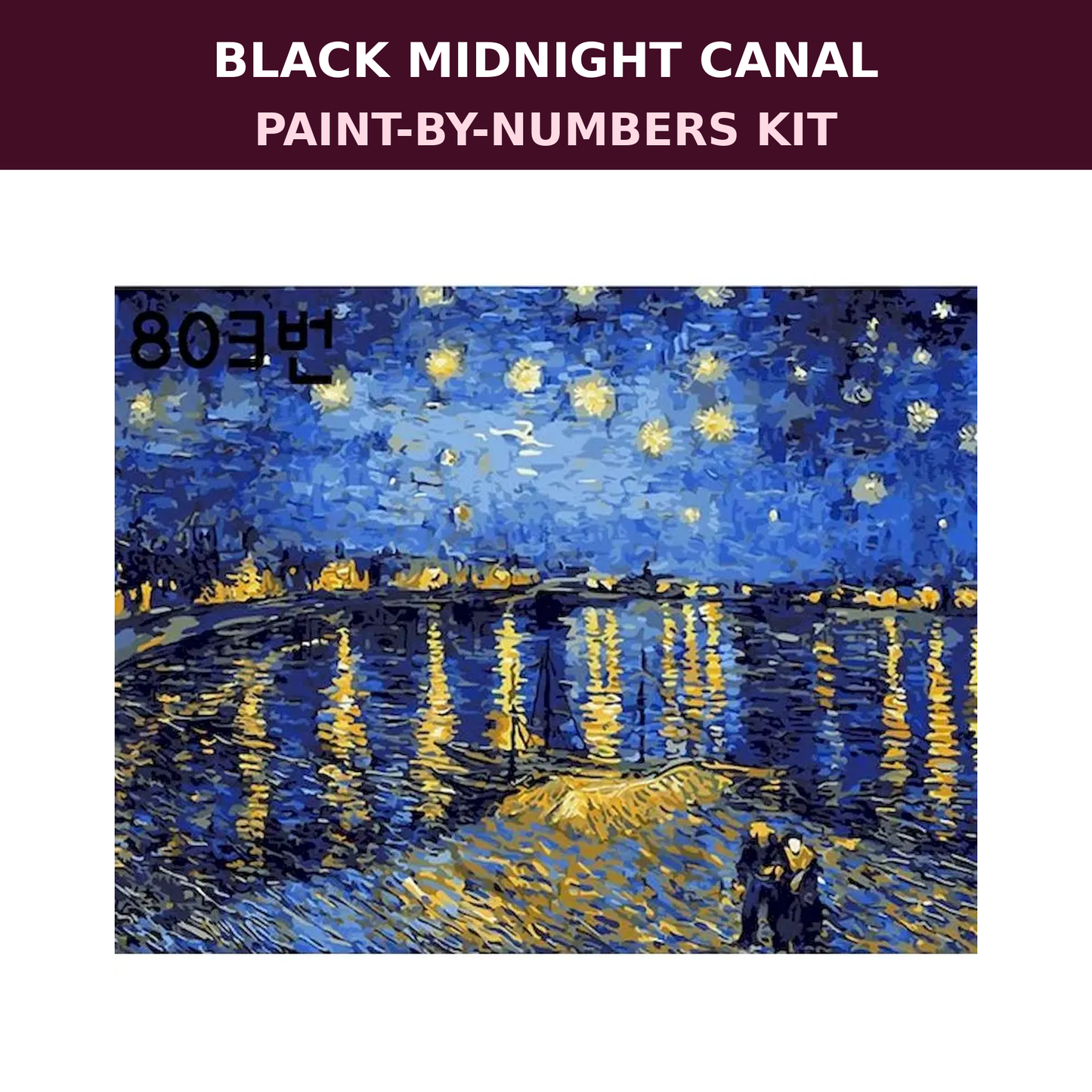 Black Midnight Canal Paint-by-Numbers Kit