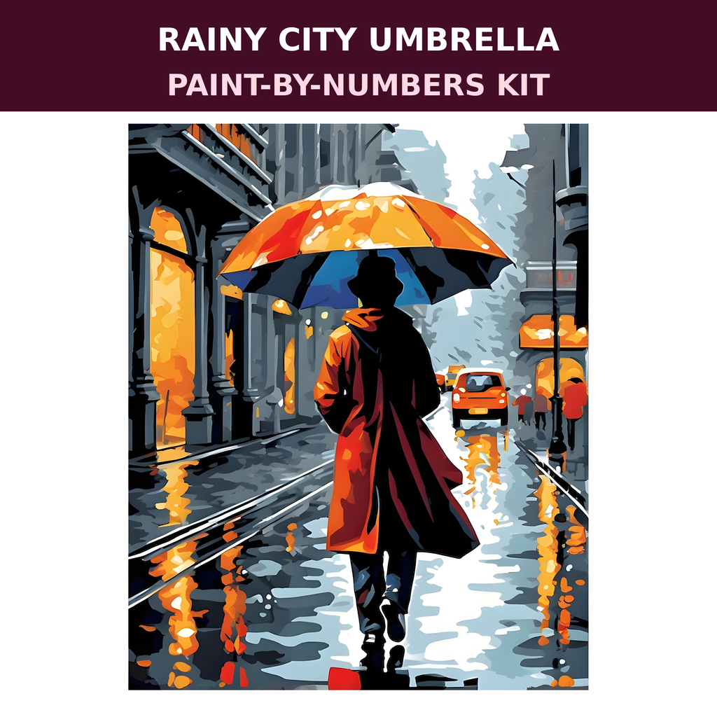 Rainy City Umbrella Paint-by-Numbers Kit — gallery role 2: 02-ready-to-paint-hero