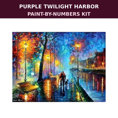 Purple Twilight Harbor Paint-by-Numbers Kit