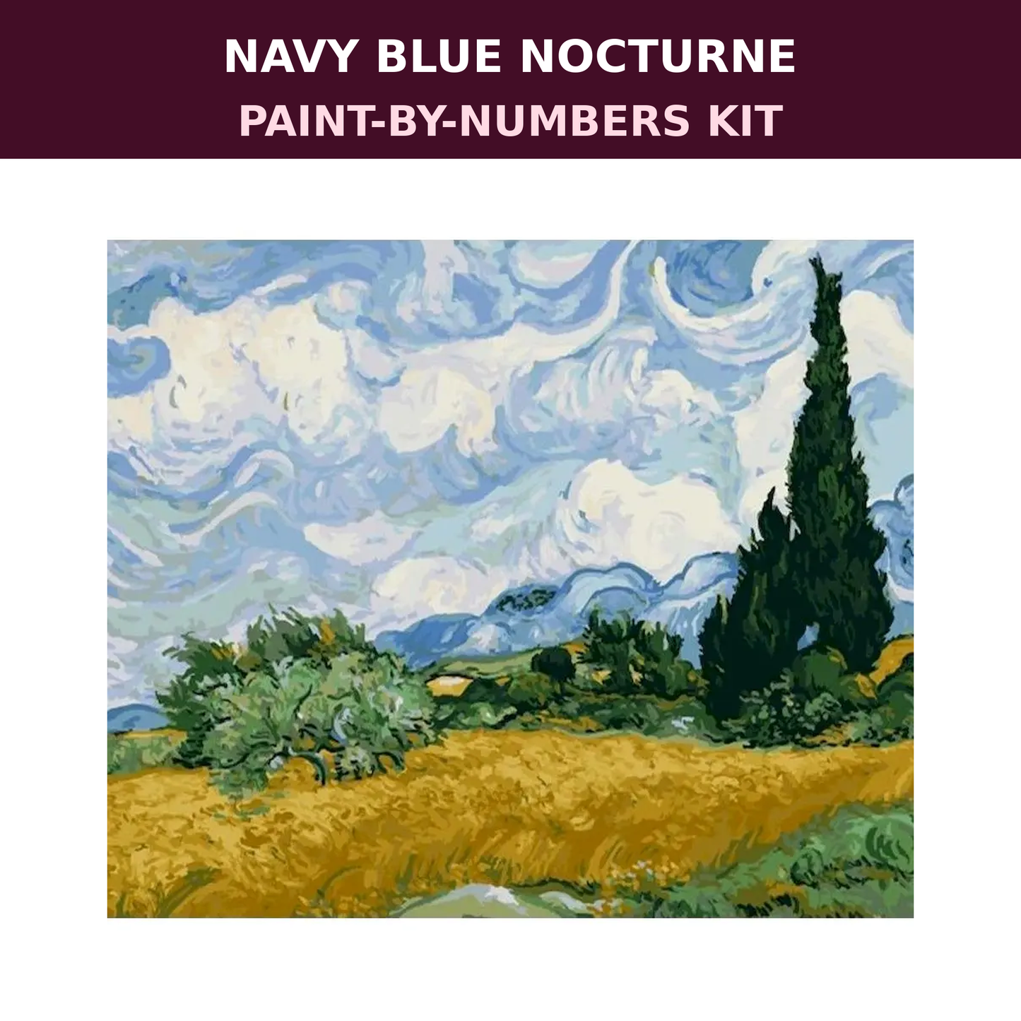 Navy Blue Nocturne Paint-by-Numbers Kit