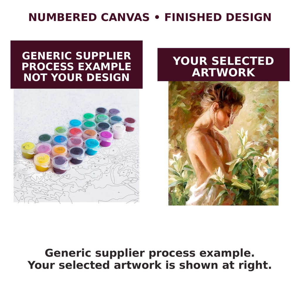 White Blossom Embrace Paint-by-Numbers Kit — gallery role 3: 03-numbered-to-finished