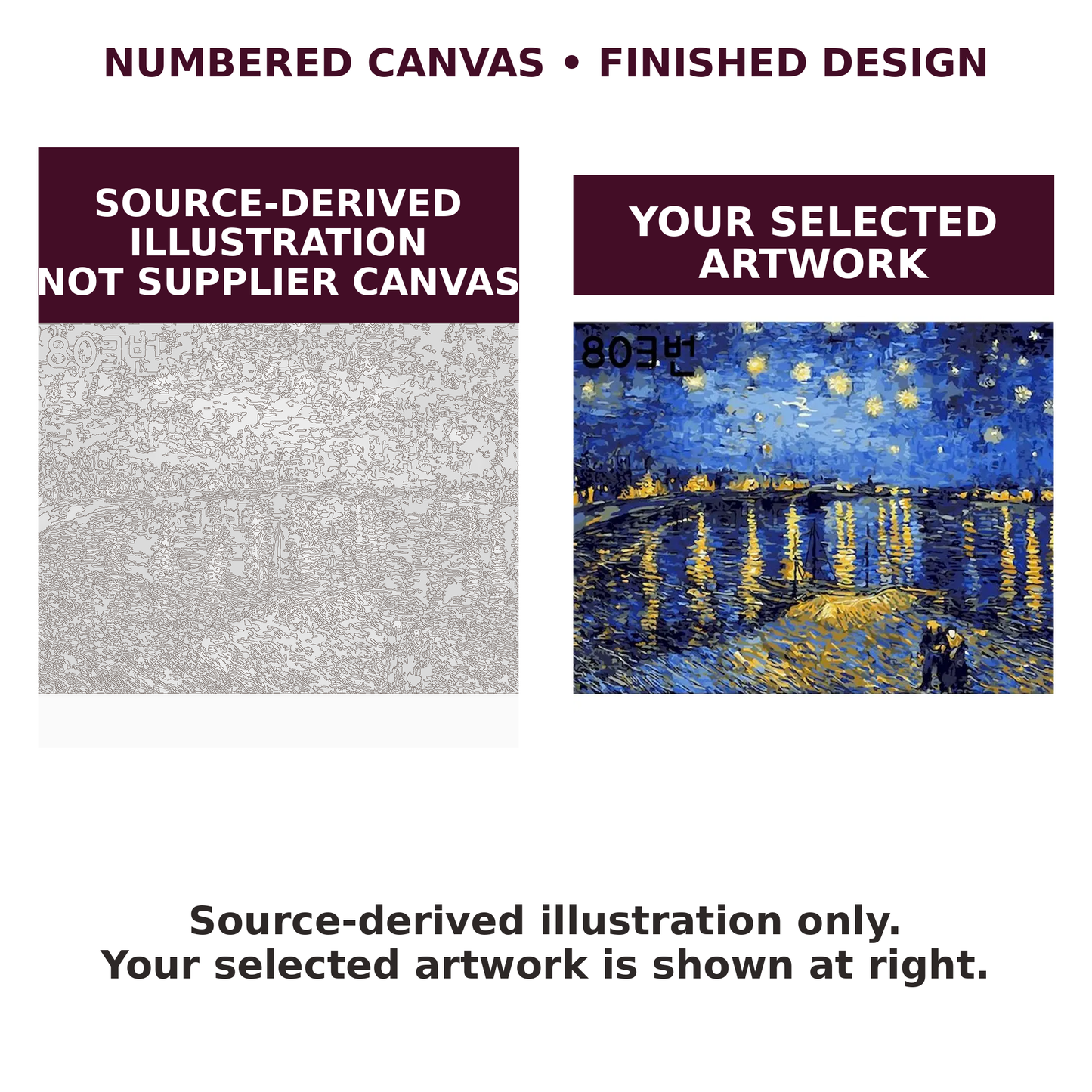 Black Midnight Canal Paint-by-Numbers Kit