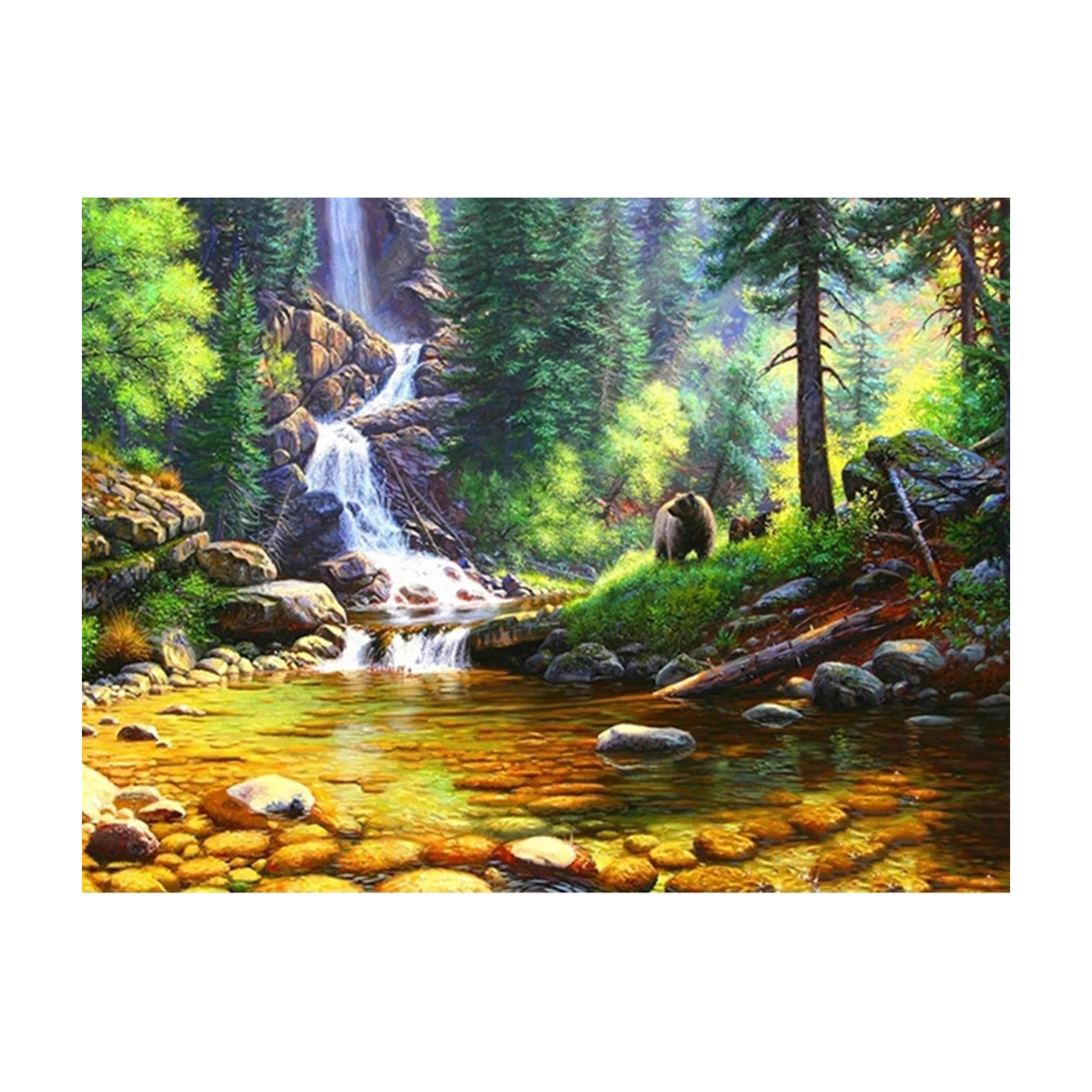 Professional canvas cover - Autumn Lake at Sunset Paint-by-Numbers Kit