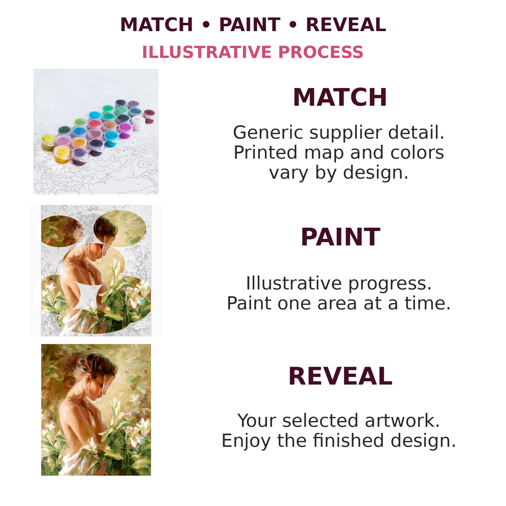 White Blossom Embrace Paint-by-Numbers Kit — gallery role 5: 05-match-paint-reveal