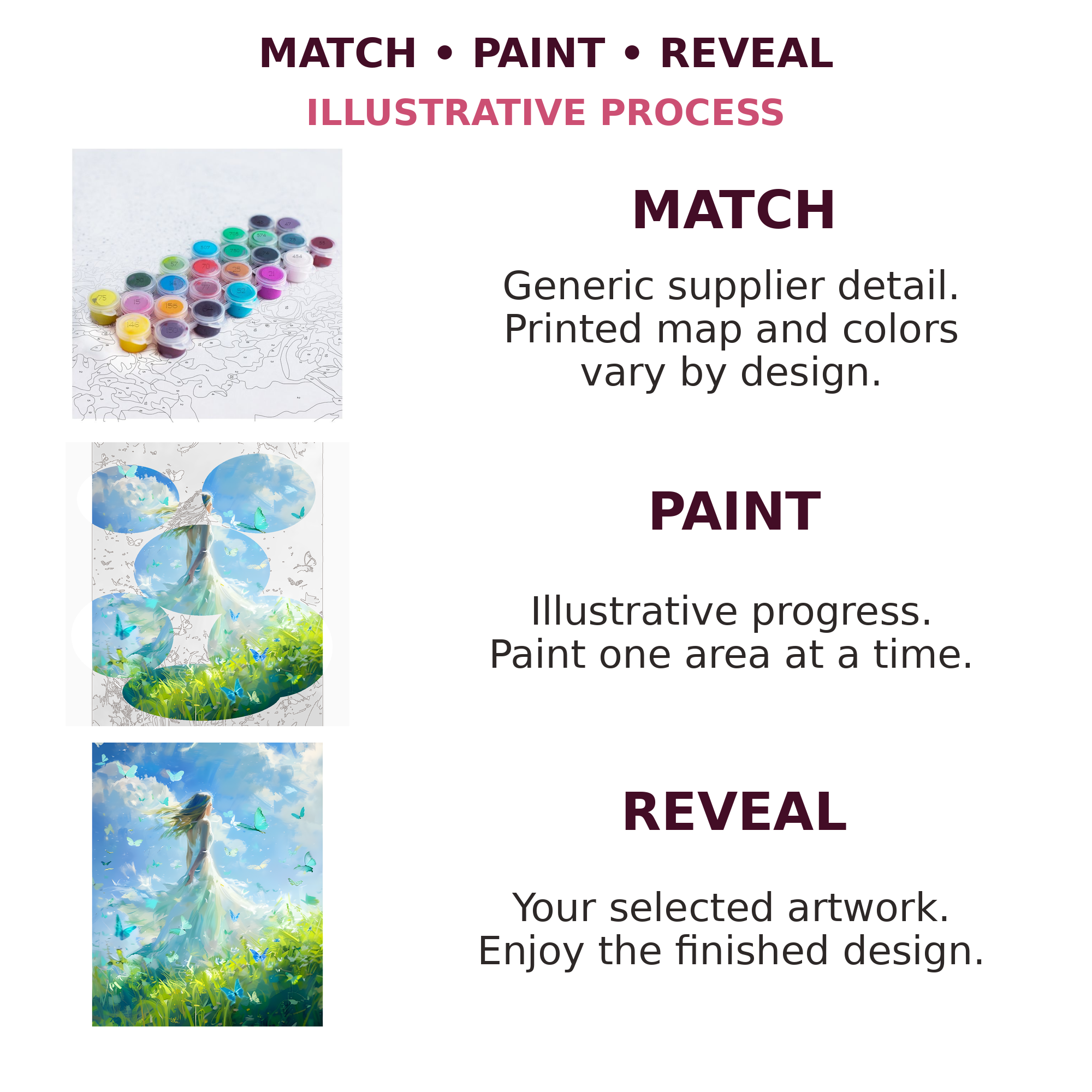 Butterfly Meadow Paint-by-Numbers Kit — gallery role 5: 05-match-paint-reveal