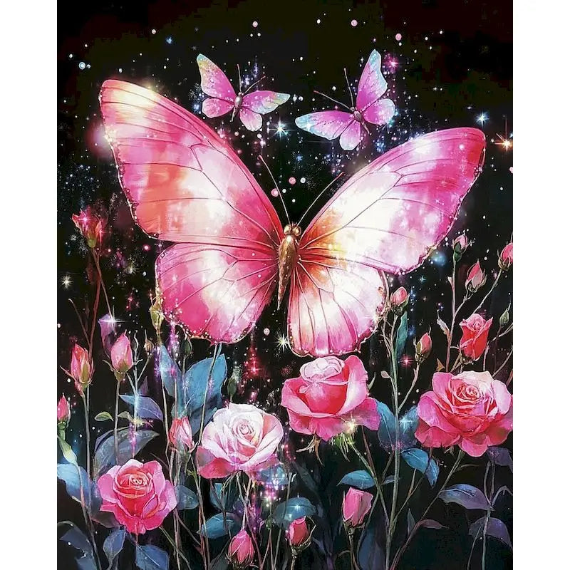 PhotoCustom Animal Diamond Painting Kits Butterfly Full Square Round DIY Diamond Mosaic Fantasy Home Decoration