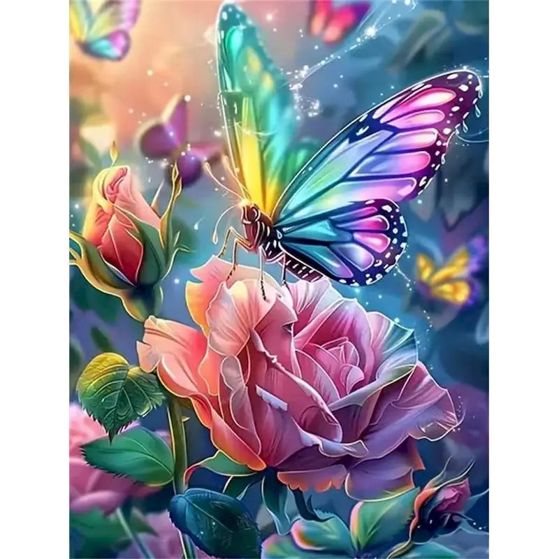 PhotoCustom Animal Diamond Painting Kits Butterfly Full Square Round DIY Diamond Mosaic Fantasy Home Decoration
