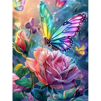 PhotoCustom Animal Diamond Painting Kits Butterfly Full Square Round DIY Diamond Mosaic Fantasy Home Decoration
