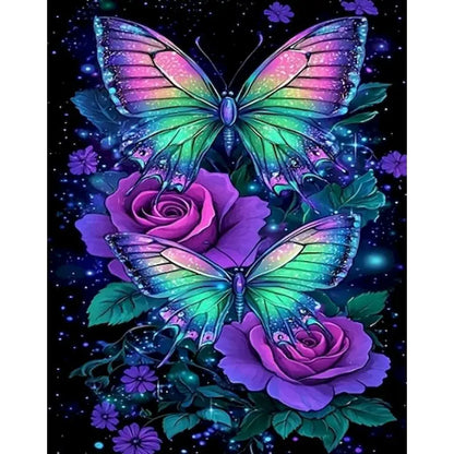 PhotoCustom Animal Diamond Painting Kits Butterfly Full Square Round DIY Diamond Mosaic Fantasy Home Decoration