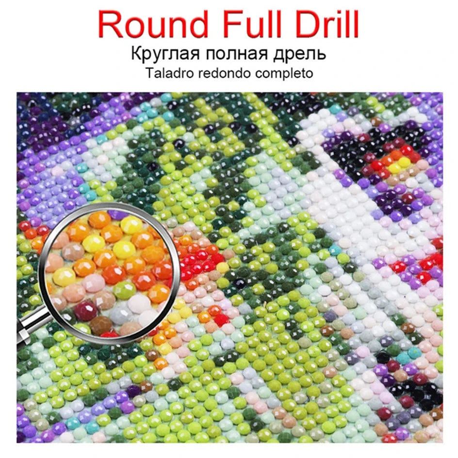 PhotoCustom Animal Diamond Painting Kits Butterfly Full Square Round DIY Diamond Mosaic Fantasy Home Decoration