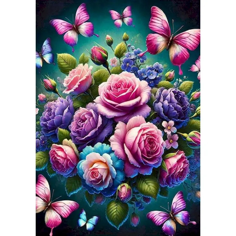 PhotoCustom Animal Diamond Painting Kits Butterfly Full Square Round DIY Diamond Mosaic Fantasy Home Decoration