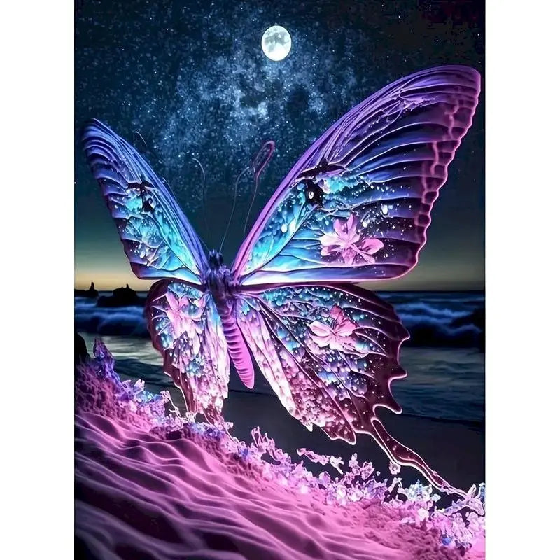 PhotoCustom Animal Diamond Painting Kits Butterfly Full Square Round DIY Diamond Mosaic Fantasy Home Decoration