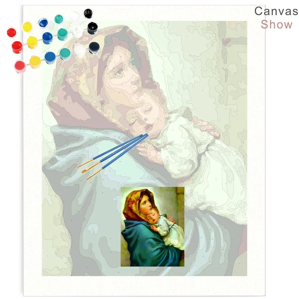Jesus religious paint-by-number kit artwork preview
