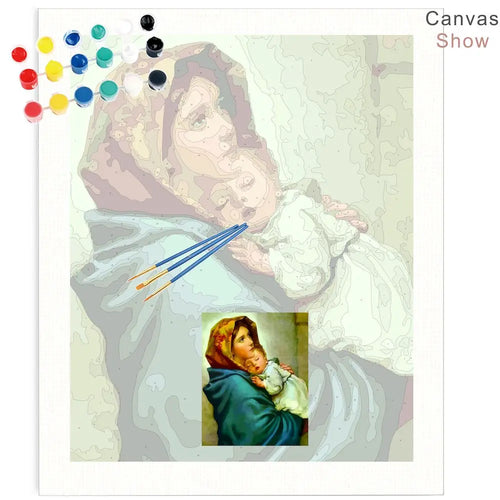 Jesus religious paint-by-number kit artwork preview