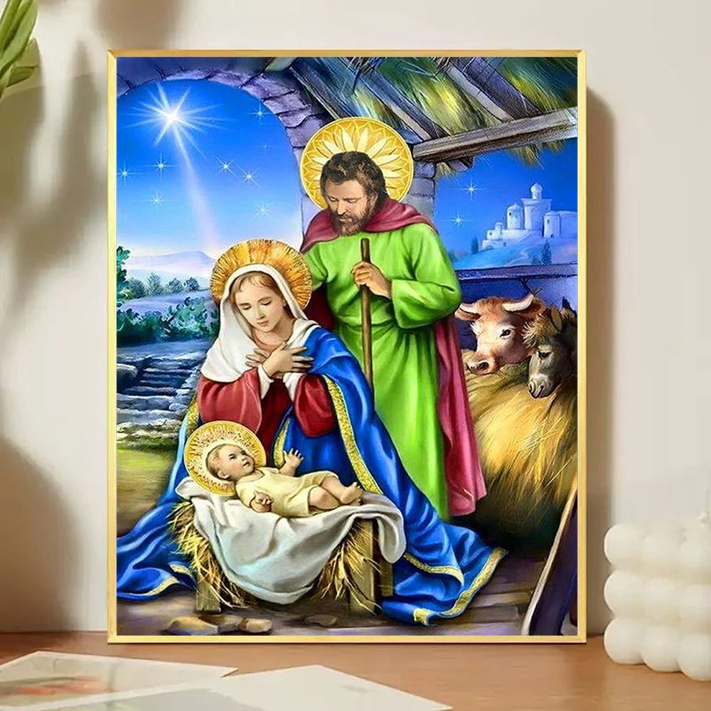 Jesus religious paint-by-number kit artwork preview