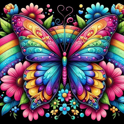 PhotoCustom Animal Diamond Painting Kits Butterfly Full Square Round DIY Diamond Mosaic Fantasy Home Decoration