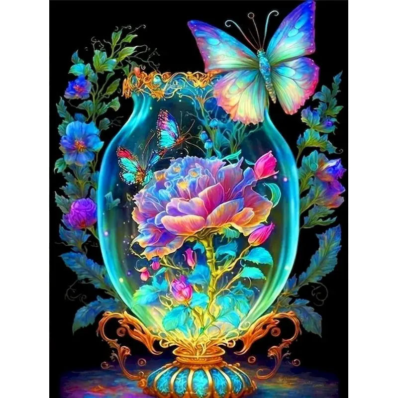PhotoCustom Animal Diamond Painting Kits Butterfly Full Square Round DIY Diamond Mosaic Fantasy Home Decoration