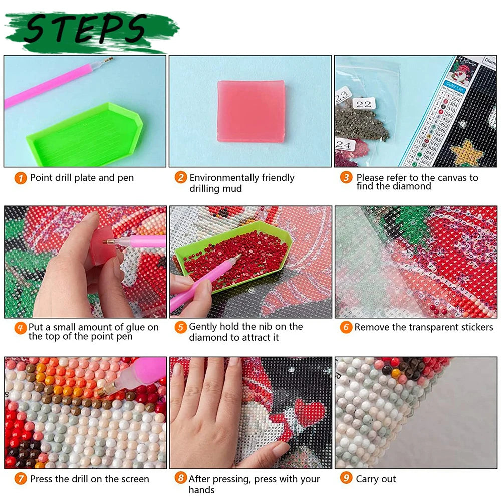 PhotoCustom Animal Diamond Painting Kits Butterfly Full Square Round DIY Diamond Mosaic Fantasy Home Decoration