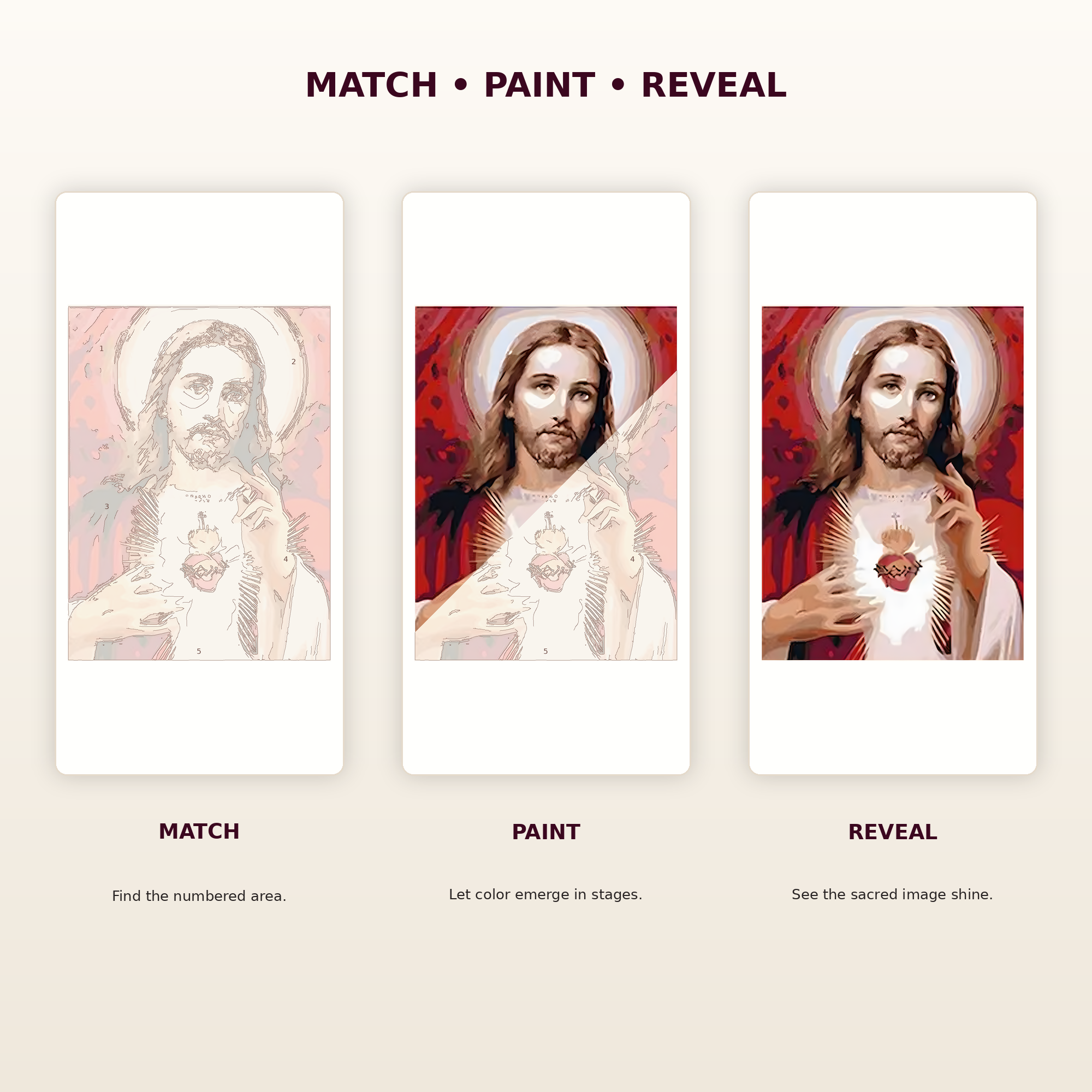 SimpleArt Sacred Heart of Jesus — gallery role 5: 05-match-paint-reveal