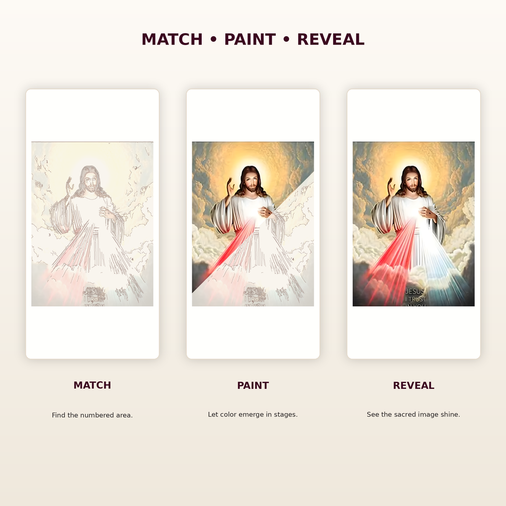 SimpleArt Divine Mercy Jesus — gallery role 5: 05-match-paint-reveal