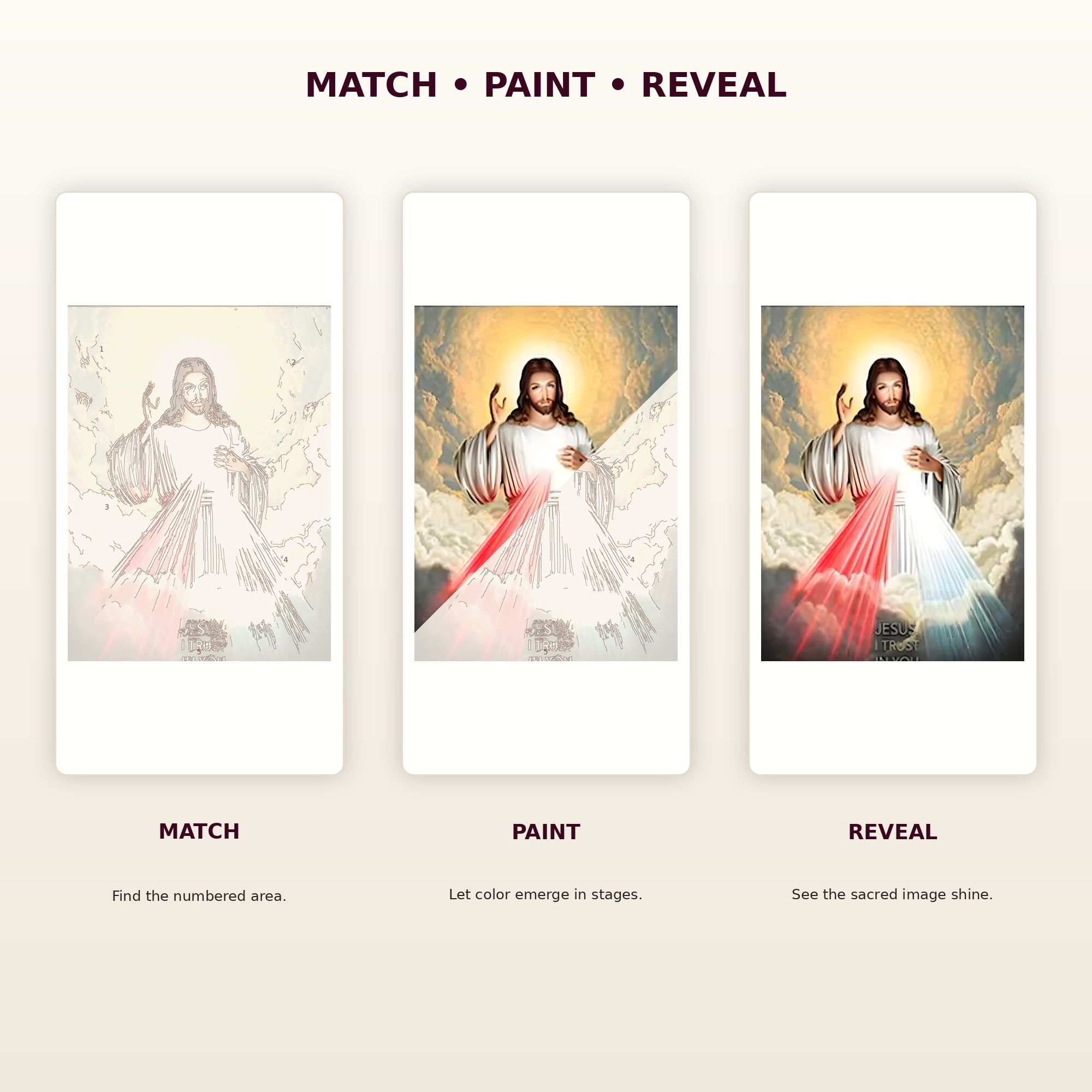 SimpleArt Divine Mercy Jesus — gallery role 5: 05-match-paint-reveal