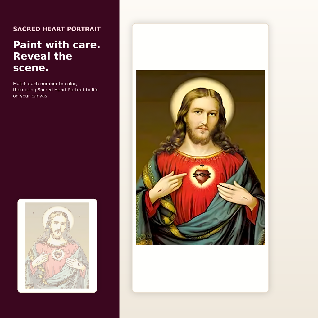 SimpleArt Sacred Heart Portrait — gallery role 2: 02-ready-to-paint-hero