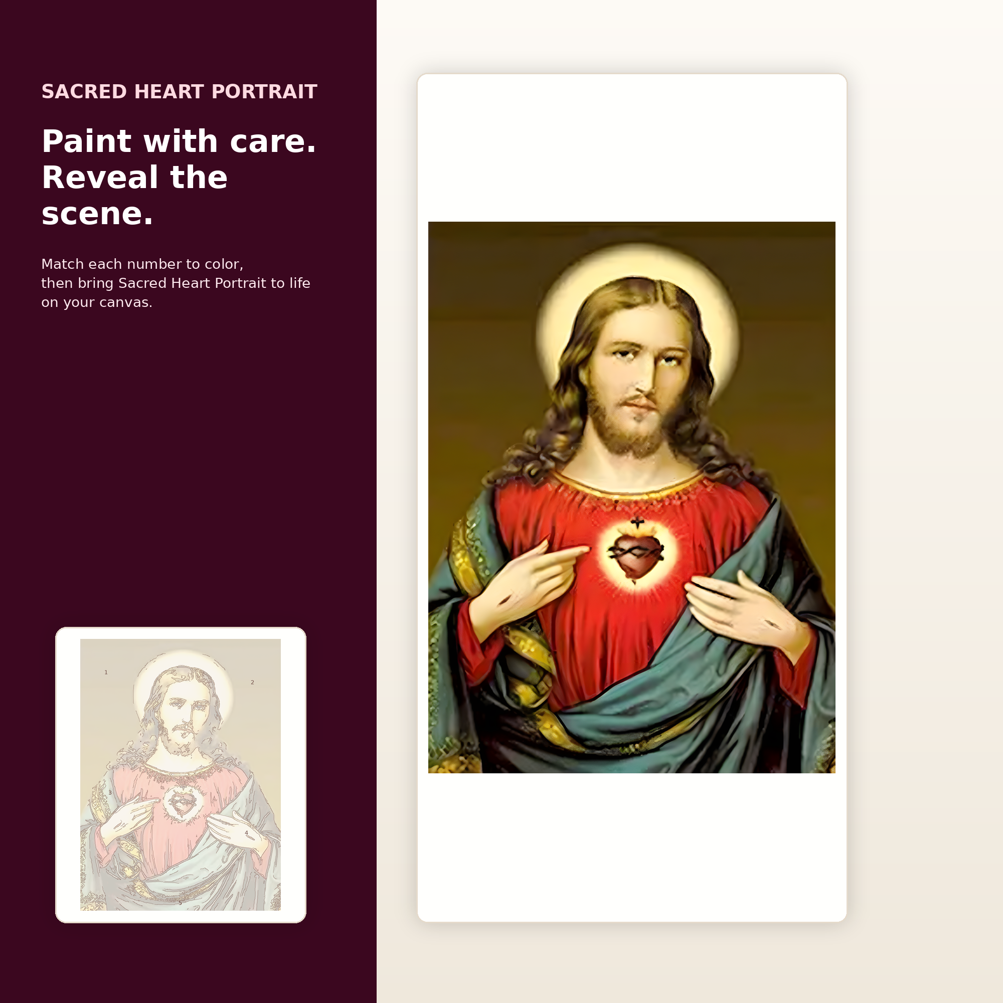 SimpleArt Sacred Heart Portrait — gallery role 2: 02-ready-to-paint-hero