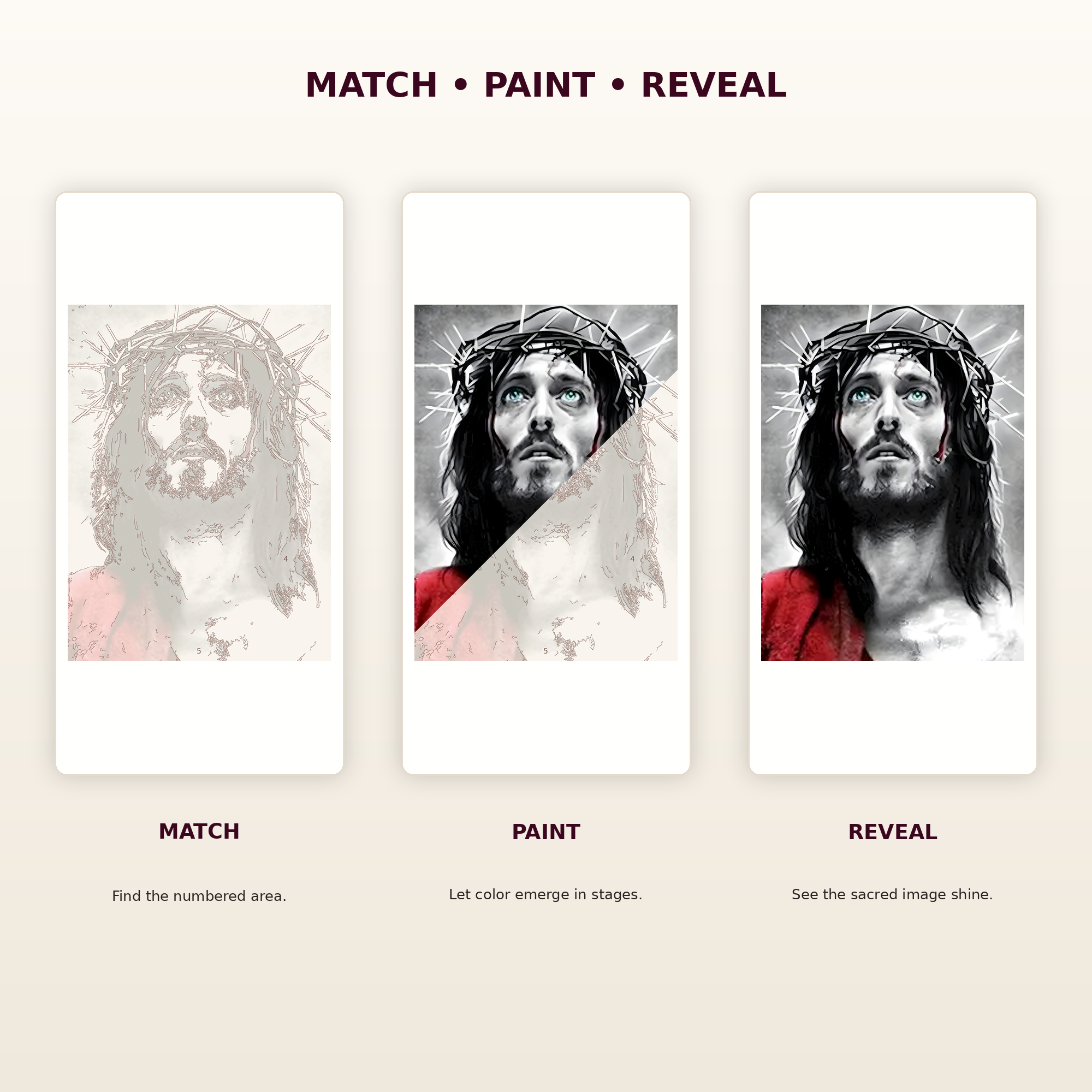 SimpleArt Crown of Thorns Jesus — gallery role 5: 05-match-paint-reveal