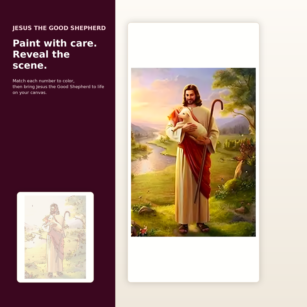 SimpleArt Jesus the Good Shepherd — gallery role 2: 02-ready-to-paint-hero