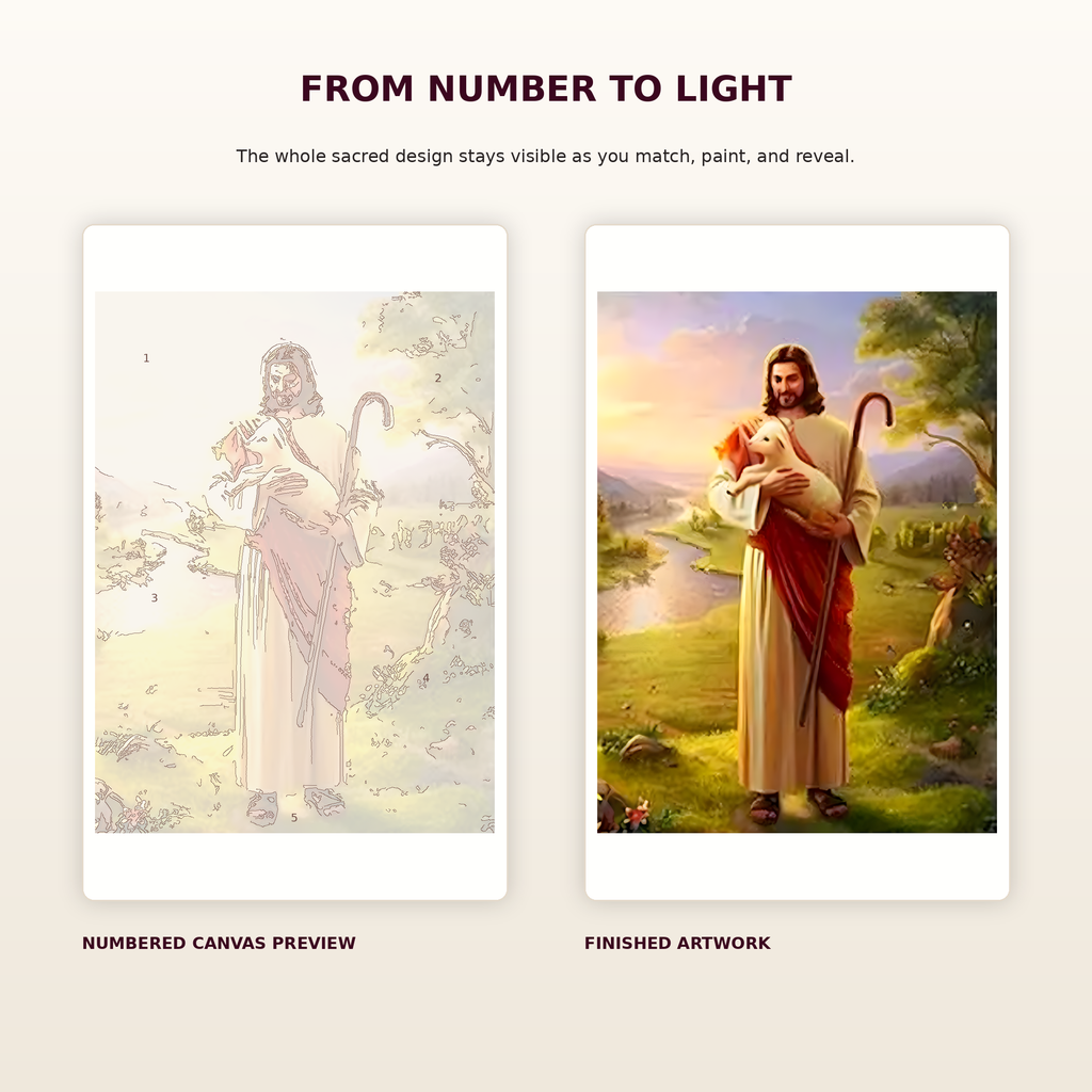 SimpleArt Jesus the Good Shepherd — gallery role 3: 03-numbered-to-finished