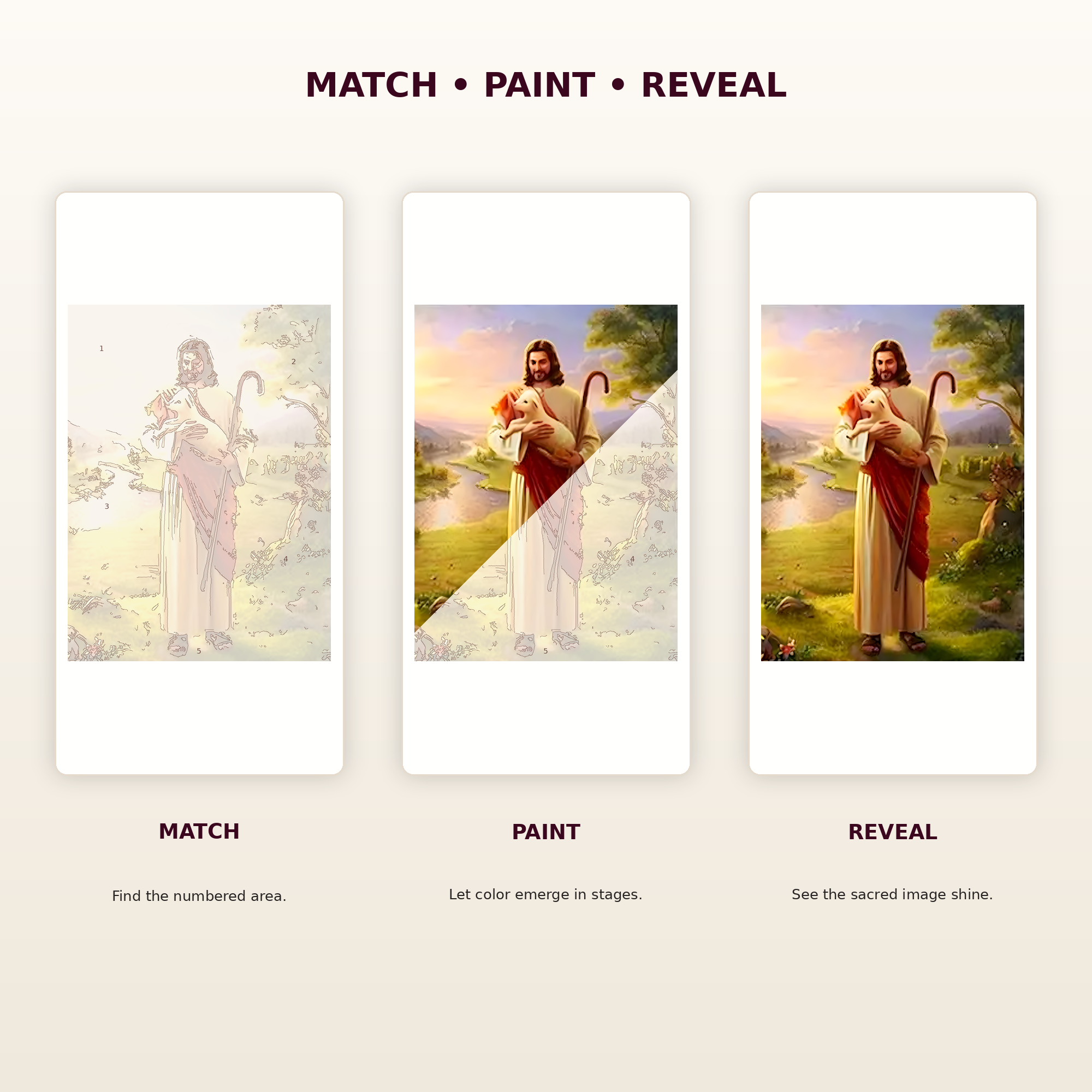 SimpleArt Jesus the Good Shepherd — gallery role 5: 05-match-paint-reveal