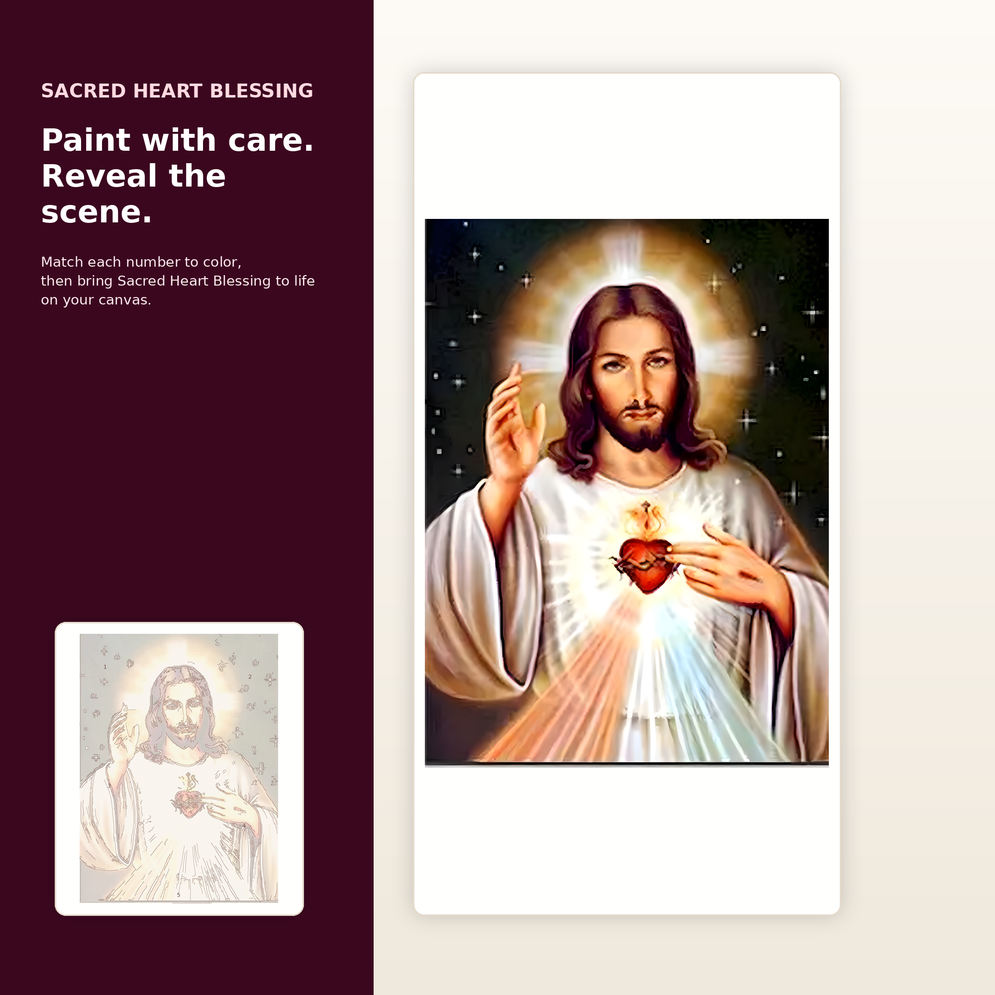 SimpleArt Sacred Heart Blessing — gallery role 2: 02-ready-to-paint-hero