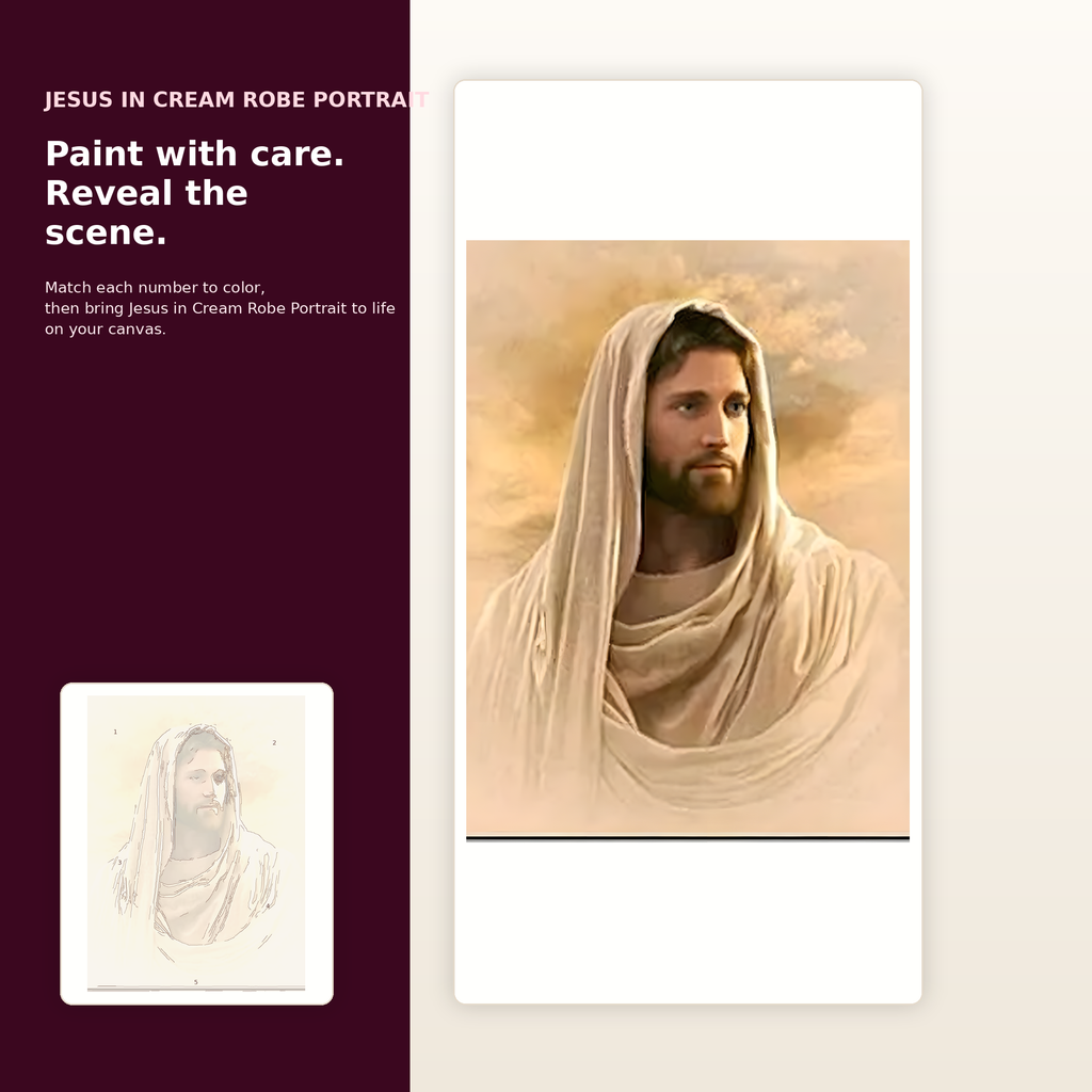 SimpleArt Jesus in Cream Robe Portrait — gallery role 2: 02-ready-to-paint-hero