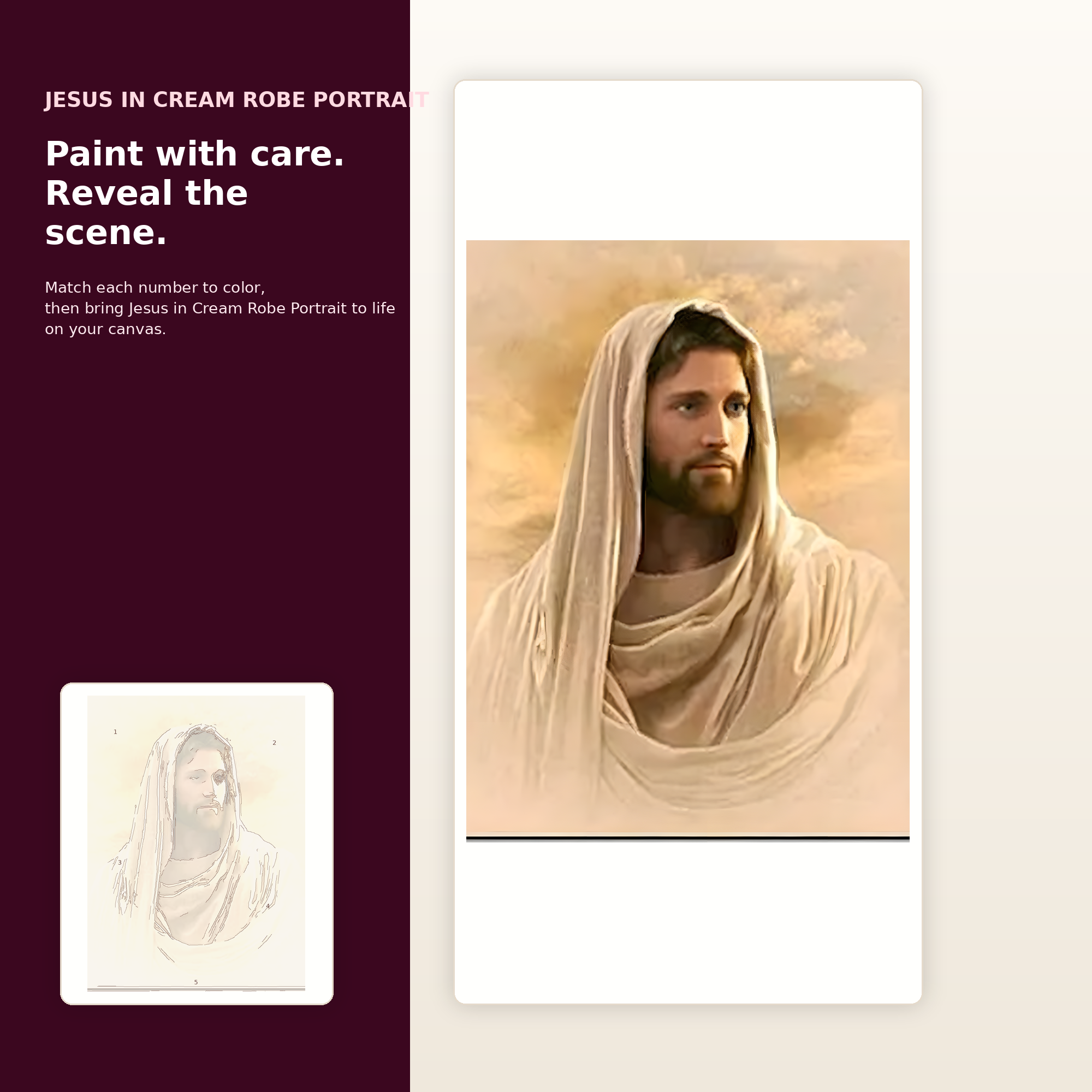 SimpleArt Jesus in Cream Robe Portrait — gallery role 2: 02-ready-to-paint-hero
