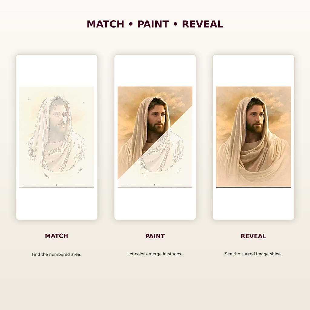 SimpleArt Jesus in Cream Robe Portrait — gallery role 5: 05-match-paint-reveal