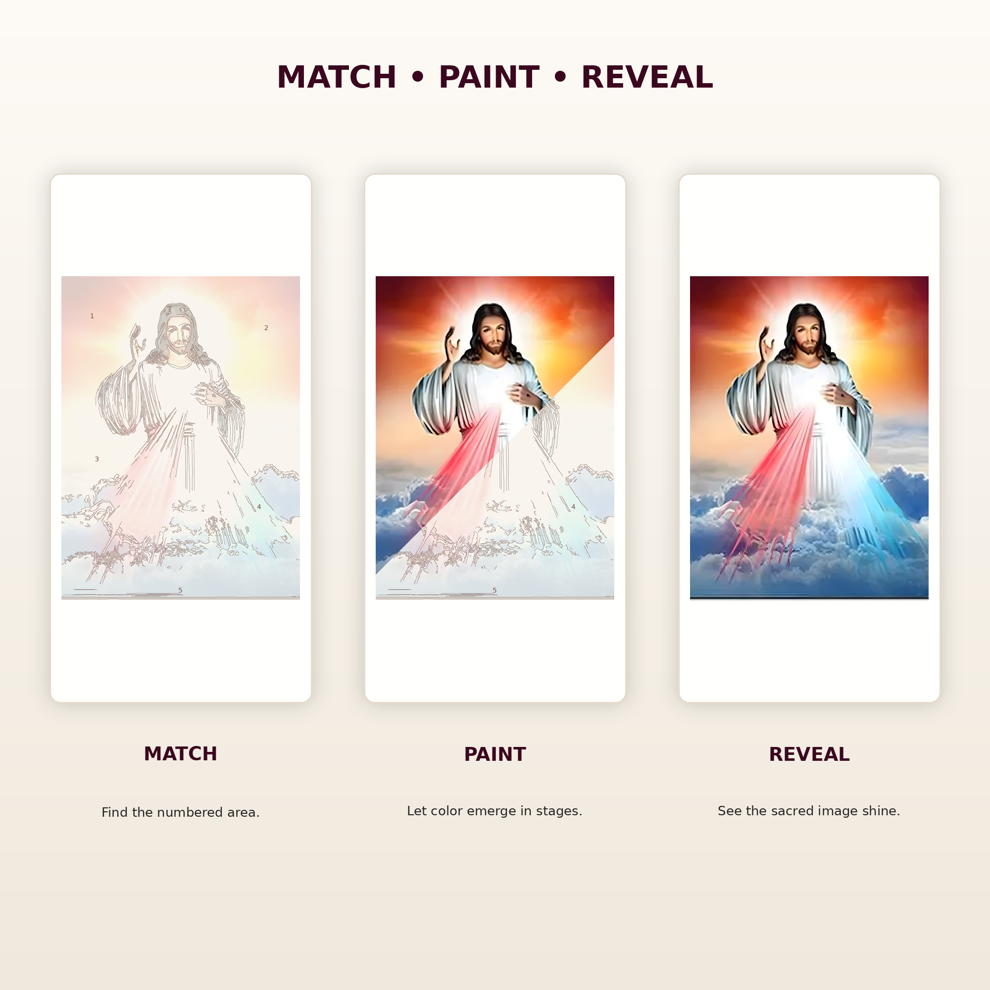 SimpleArt Divine Mercy Mountain Light — gallery role 5: 05-match-paint-reveal